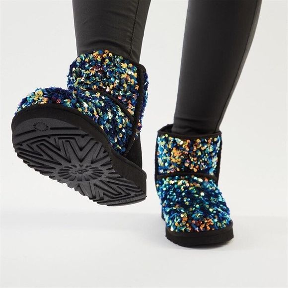 New UGG Classic Short Stellar Sequin Size Us 6 - Picture 3 of 9